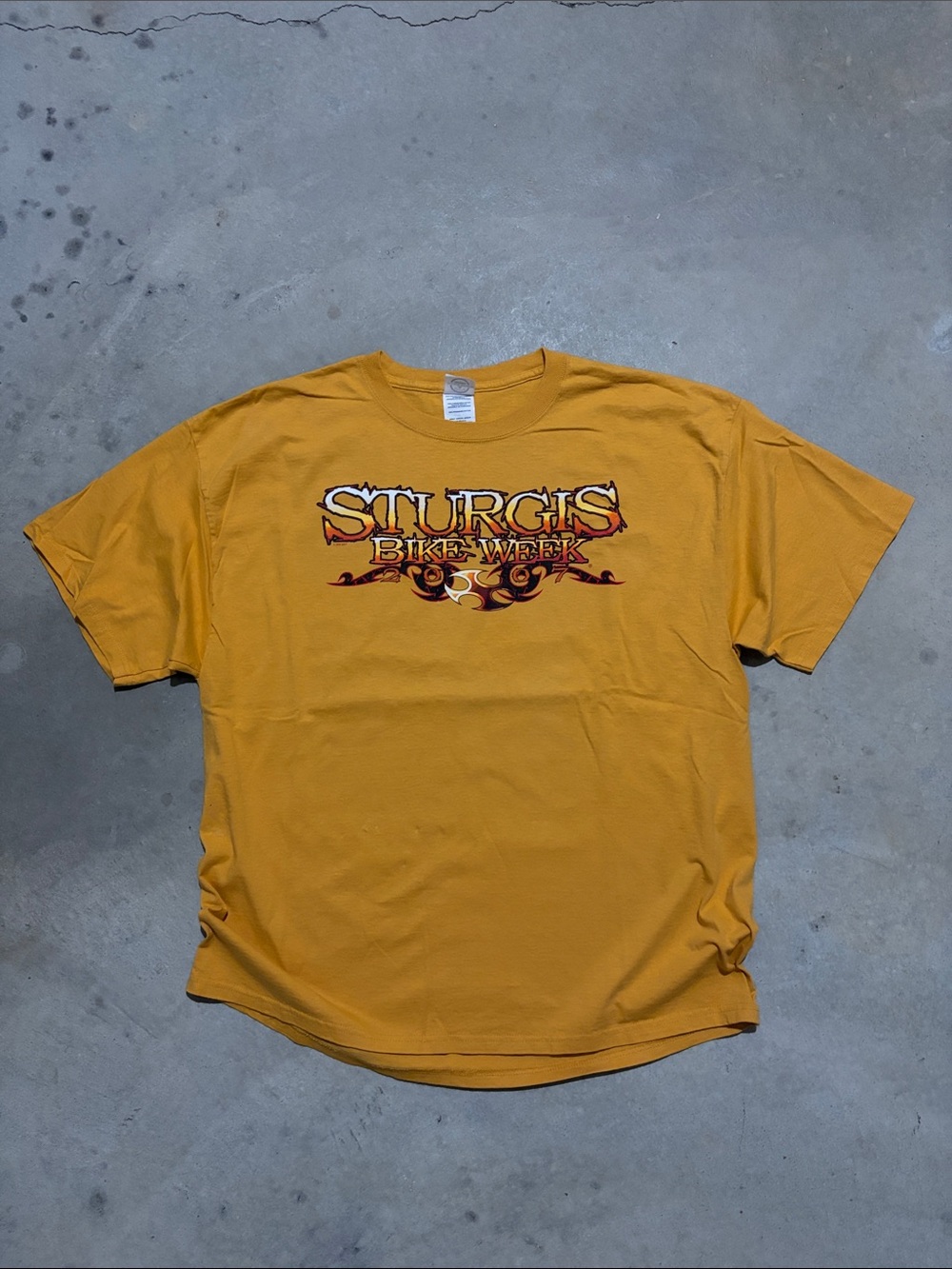Vintage Y2K Sturgis Bike Week Flames Short Sleeve Shirt